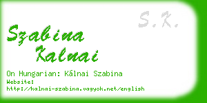 szabina kalnai business card