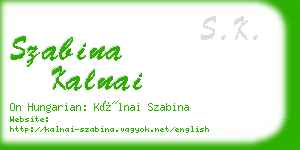 szabina kalnai business card